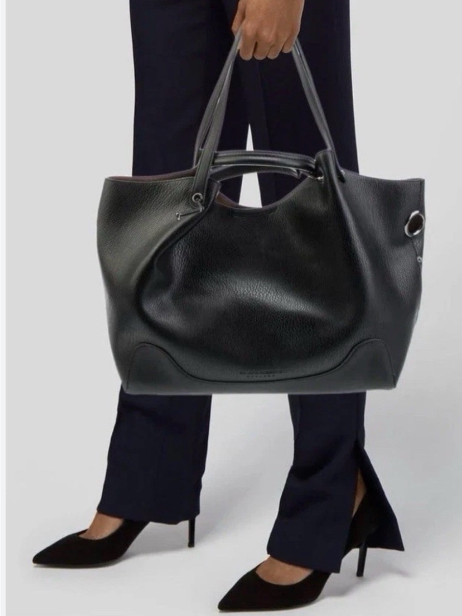 Sondra Robert’s Squared Black Vegan Leather Tote Bag